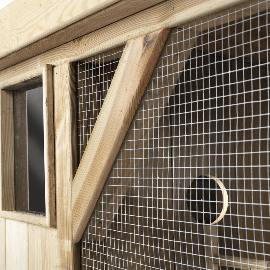Voldux Volière R1 | buitenvolière met nachthok 215x70x185