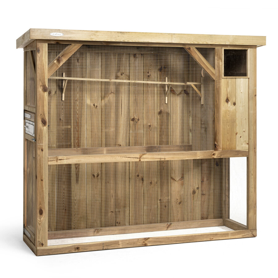 Voldux Volière R1 | buitenvolière met nachthok 215x70x185