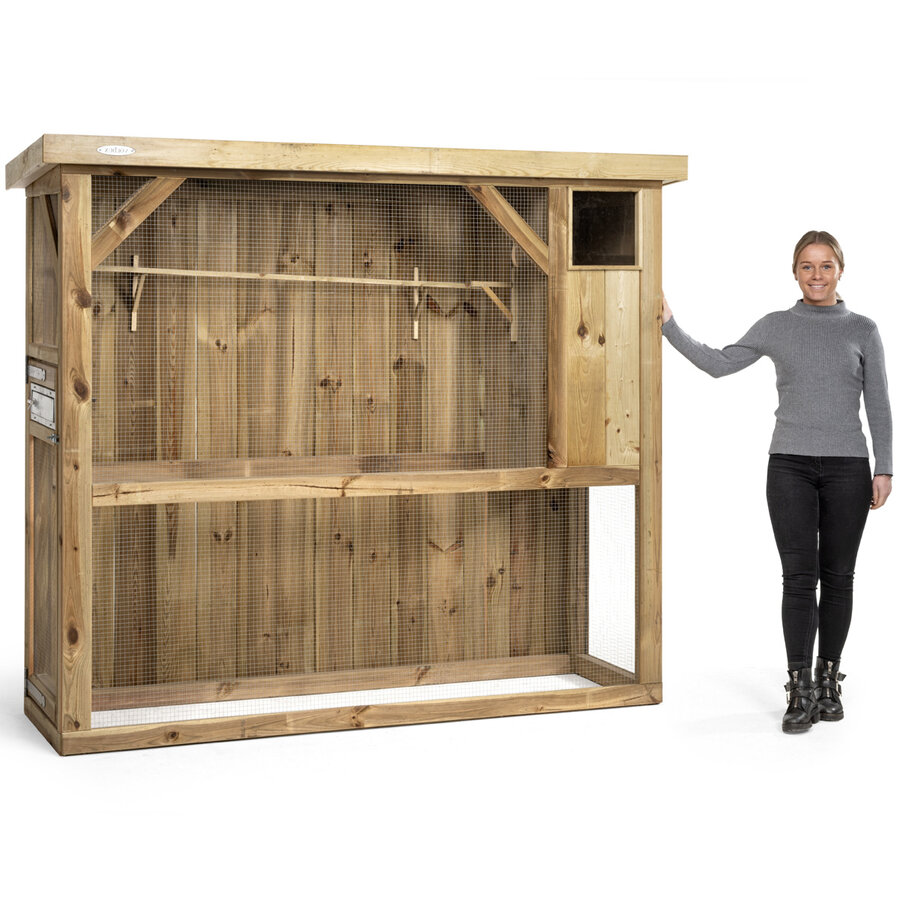 Voldux Volière R1 | buitenvolière met nachthok 215x70x185