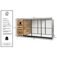 Volière R10 buitenvolière 391 x 200 x 190 cm | met nachthok, sluis en voedersysteem
