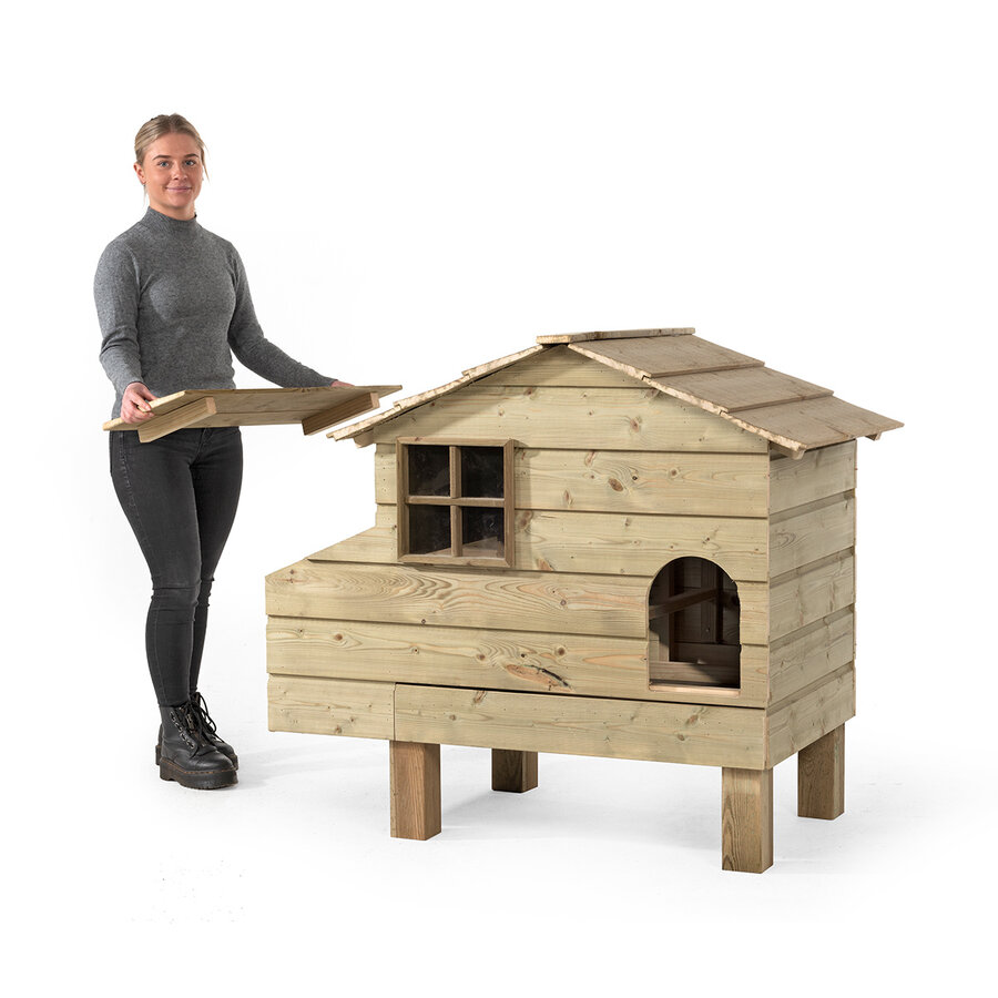 Kippenhok Henri bouwpakket 127 x 73 x 110 cm met legnest en schuiflade
