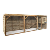Kippenhok Adri 363 x 95 x 124 cm | houten kippenhok met overdekte ren en nachthok