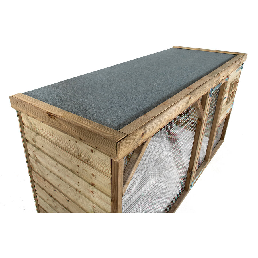 Kippenhok Adri 363 x 95 x 124 cm | houten kippenhok met overdekte ren en nachthok