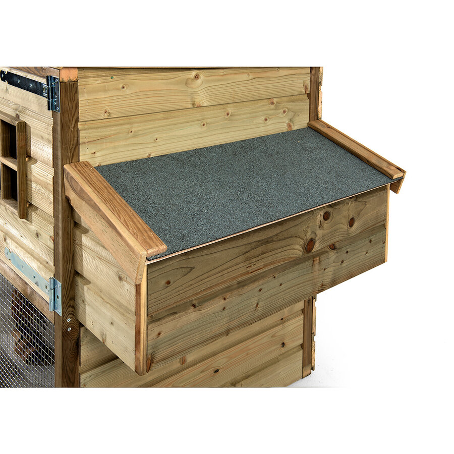 Kippenhok Loekie met overdekte kippenren 273x95x148 cm | luxe buitenverblijf met extern legnest
