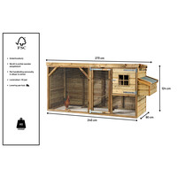 Glorenza Kippenhok Nelly 273 x 95 x 124 cm | bouwpakket met ren en legnest