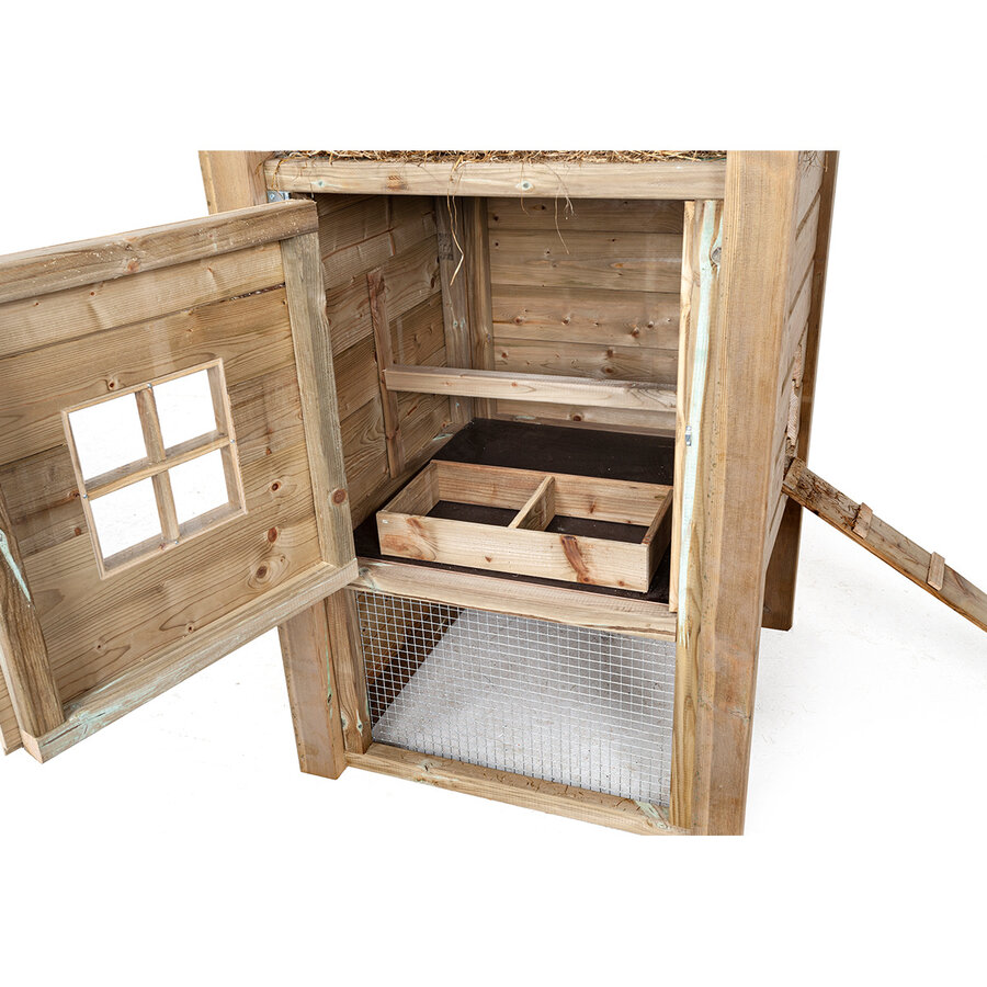 Kippenhok hooiberg met overdekte ren 340x110x190 cm