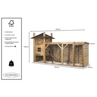 Kippenhok hooiberg met overdekte ren 340x110x190 cm
