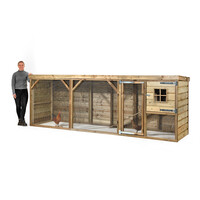 Konijnenhok Binky 363x95x124 cm | onderhoudsvrij buitenhok met verhoogd nachthok en overdekte ren