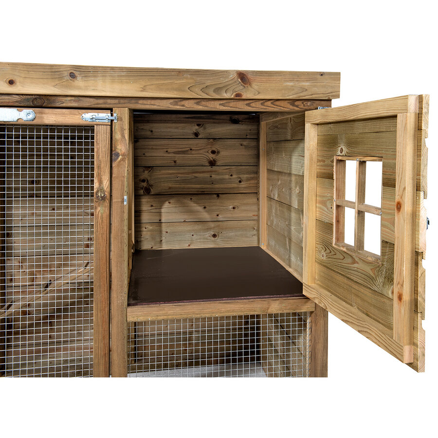 Konijnenhok Jip met overdekte ren 243x95x124 cm