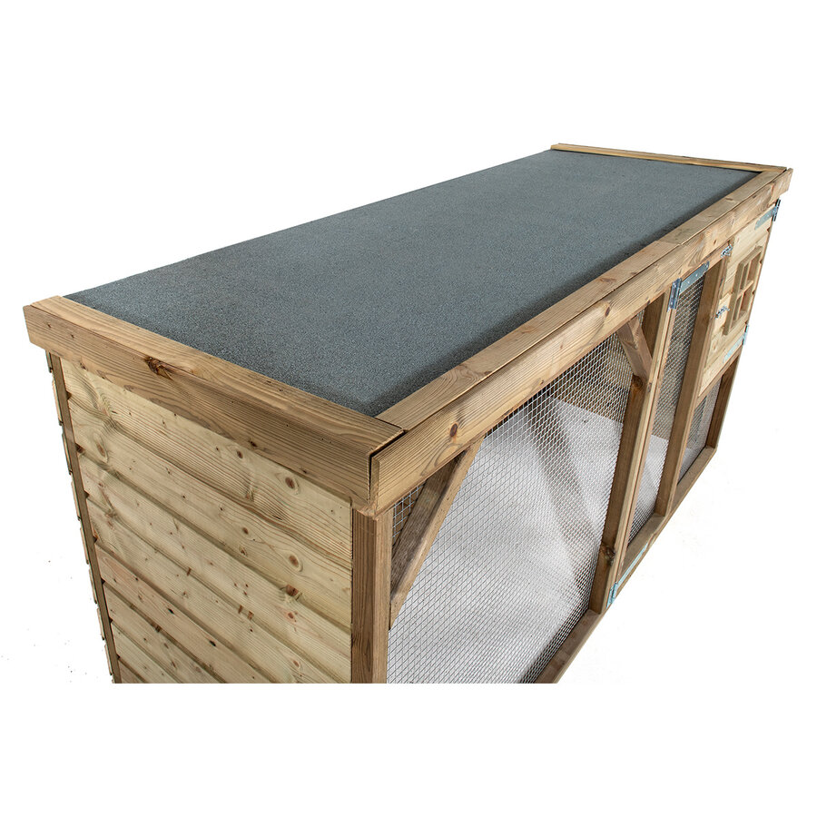 Konijnenhok Jip met overdekte ren 243x95x124 cm