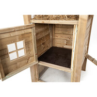 Konijnenhok hooiberg bouwpakket met hooizolder en trapje 110x110x190 cm