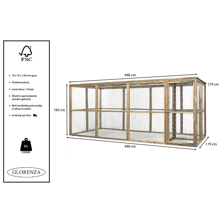 Houten dierenren | 448x179x183 cm