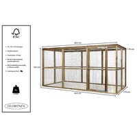 Houten dierenren | ruime buitenren met gaas en deur