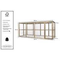 Houten dierenren | ruime buitenren met gaas en deur