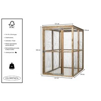 Houten dierenren | ruime buitenren met gaas en deur