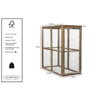 Houten kippenren naturel | 85 x 179 x 183 cm