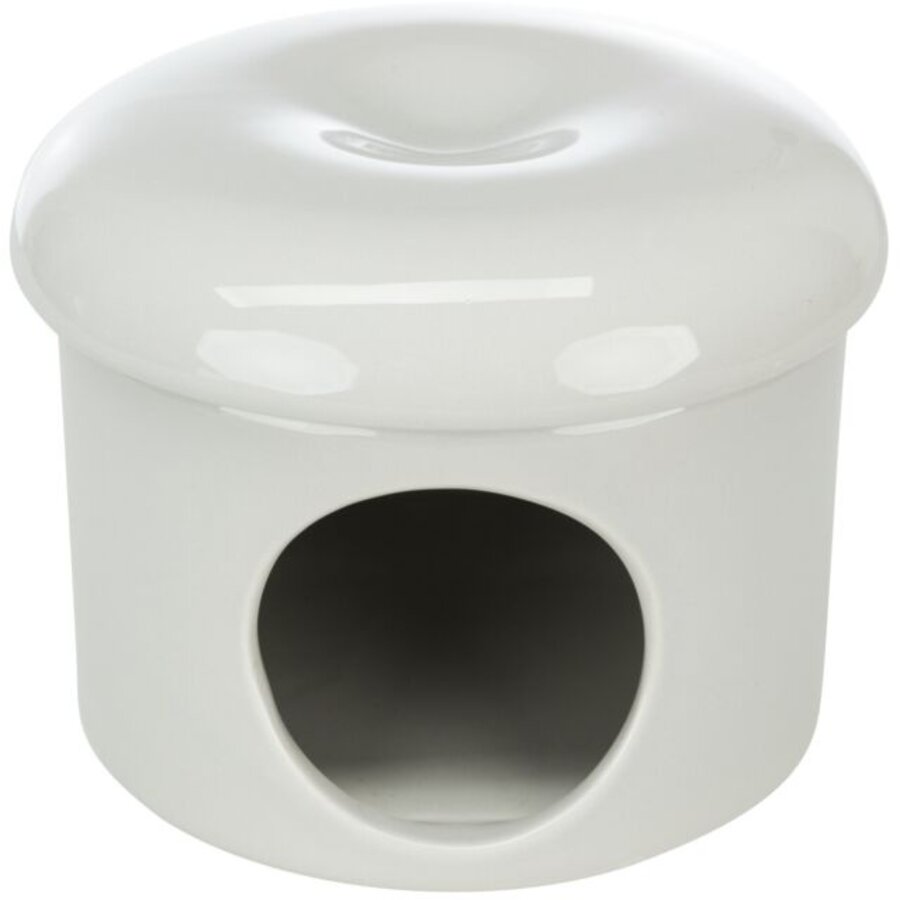 Keramiek huis voor hamster en muis taupe met afneembaar dak