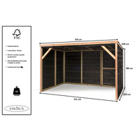 Schuilstal Oktober 316 x 208 x 196 cm | onderhoudsvrije houten schuilplek
