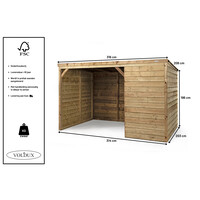 Schuilstal Herfst 316 x 208 x 196 cm | deels open | dakleer