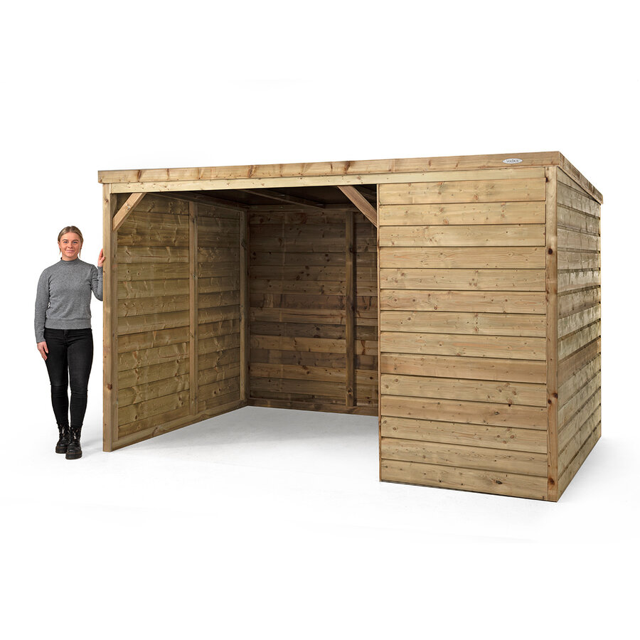 Schuilstal Herfst 316 x 208 x 196 cm | deels open | dakleer