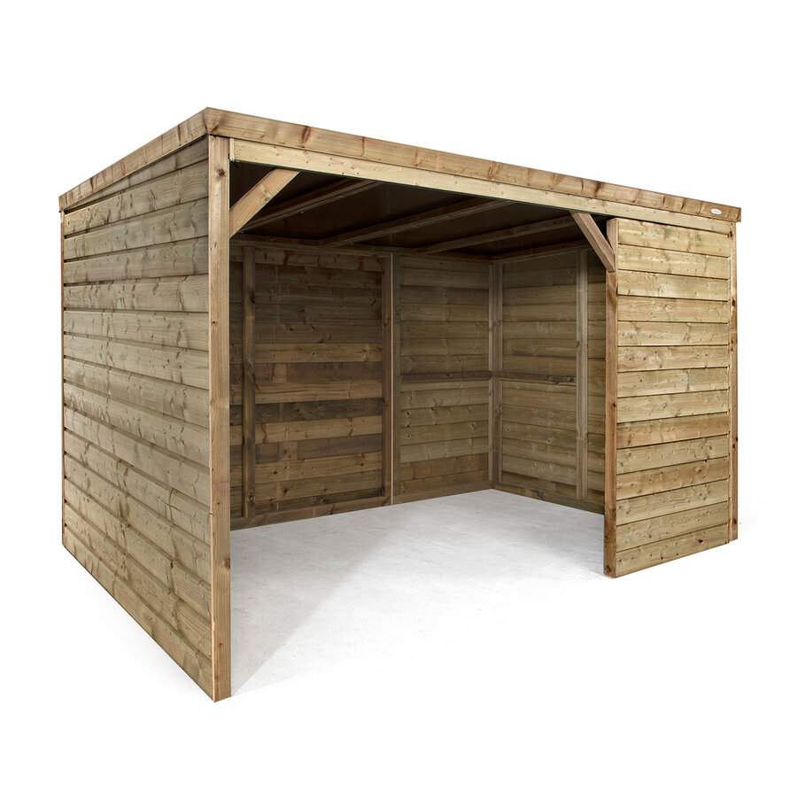 Schuilstal Herfst 316 x 208 x 196 cm | deels open | dakleer