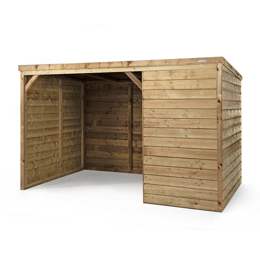 Schuilstal Herfst 316 x 208 x 196 cm | deels open | dakleer