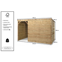 Schuilstal winter 316 x 208 x 196 cm | onderhoudsvrije houten schuilplaats