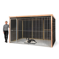 Hondenkennel Dave buiten | 316 x 208 x 196 cm | houten kennel met spijlenpaneel en deur