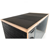 Hondenkennel Dave buiten | 316 x 208 x 196 cm | houten kennel met spijlenpaneel en deur