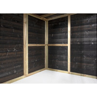 Hondenkennel Dave buiten | 316 x 208 x 196 cm | houten kennel met spijlenpaneel en deur