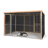 Hondenkennel Dave buiten | 316 x 208 x 196 cm | houten kennel met spijlenpaneel en deur