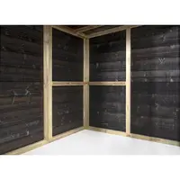 Hondenkennel Bas | buitenmaat incl. dak 316 x 208 x 196 cm | houten buitenkennel met windluw voorpaneel