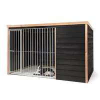 Hondenkennel Bas | buitenmaat incl. dak 316 x 208 x 196 cm | houten buitenkennel met windluw voorpaneel