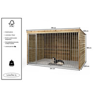 Hondenkennel Beer 316 x 208 x 196 cm | houten buitenkennel met spijlpaneel