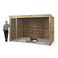 Hondenkennel Beer 316 x 208 x 196 cm | houten buitenkennel met spijlpaneel