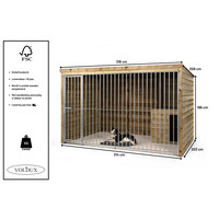 Hondenkennel met nachthok Max | 316 x 208 x 196 cm | onderhoudsvrij buitenverblijf