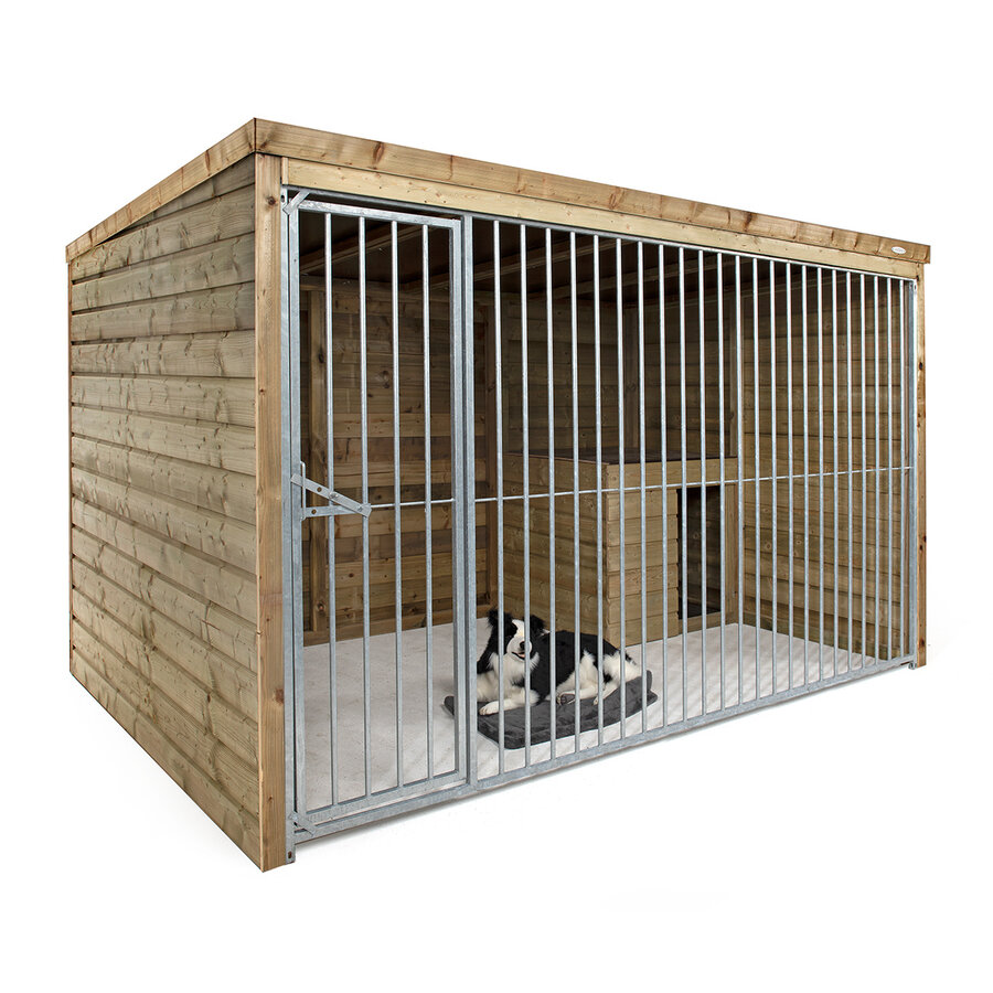 Hondenkennel met nachthok Max | 316 x 208 x 196 cm | onderhoudsvrij buitenverblijf