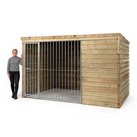 Hondenkennel Sam houten buitenkennel 316 x 208 x 196 cm