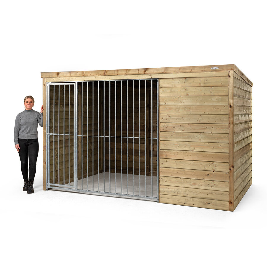 Hondenkennel Sam houten buitenkennel 316 x 208 x 196 cm