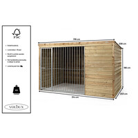 Hondenkennel met nachthok Boris 316 x 208 x 196 cm | onderhoudsvrije buitenkennel