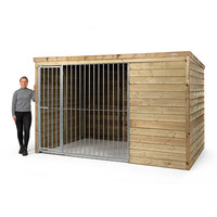Hondenkennel met nachthok Boris 316 x 208 x 196 cm | onderhoudsvrije buitenkennel