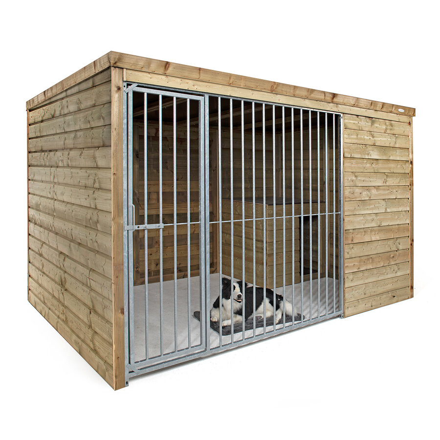 Hondenkennel met nachthok Boris 316 x 208 x 196 cm | onderhoudsvrije buitenkennel