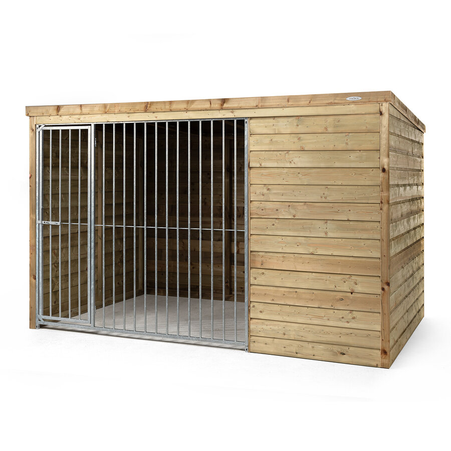 Hondenkennel met nachthok Boris 316 x 208 x 196 cm | onderhoudsvrije buitenkennel