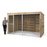 Luxe houten kattenren Lieke | 316 x 208 x 196 cm | gesloten dak
