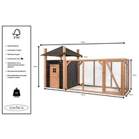 Konijnenhok hooiberg Niek XL | 462x175x225 cm met grote ren