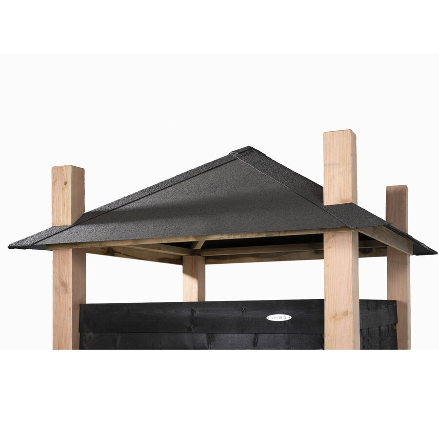 Konijnenhok hooiberg Niek XL | 462x175x225 cm met grote ren