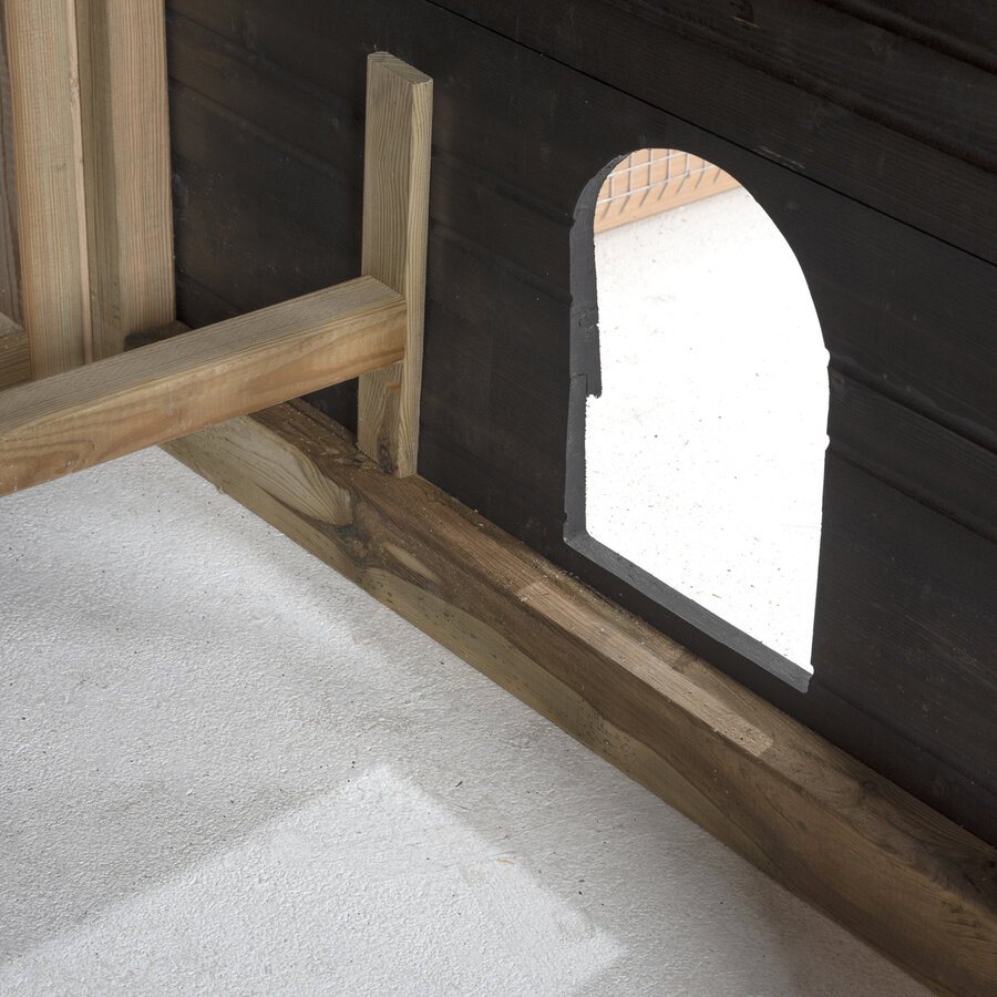 Konijnenhok hooiberg Niek XL | 462x175x225 cm met grote ren