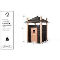 Konijnenhooiberg Niek zwart | luxe nachthok 175x175x225 cm met hooi-opslag