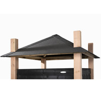Konijnenhooiberg Niek zwart | luxe nachthok 175x175x225 cm met hooi-opslag