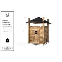 Konijnenhok hooiberg met hooizolder | 175x175x225 cm